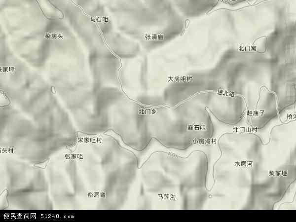 北门乡地形图 - 北门乡地形图高清版 - 2024年北门乡地形图