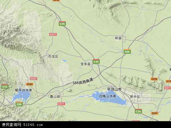 宝丰县地形图 - 宝丰县地形图高清版 - 2024年宝丰县地形图