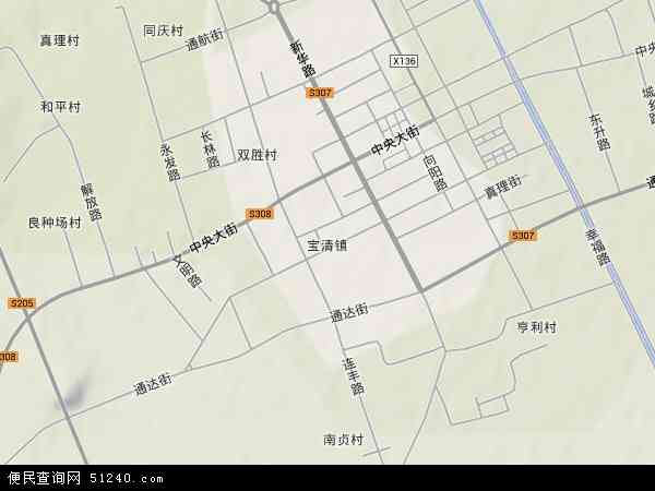 宝清镇地形图 - 宝清镇地形图高清版 - 2024年宝清镇地形图