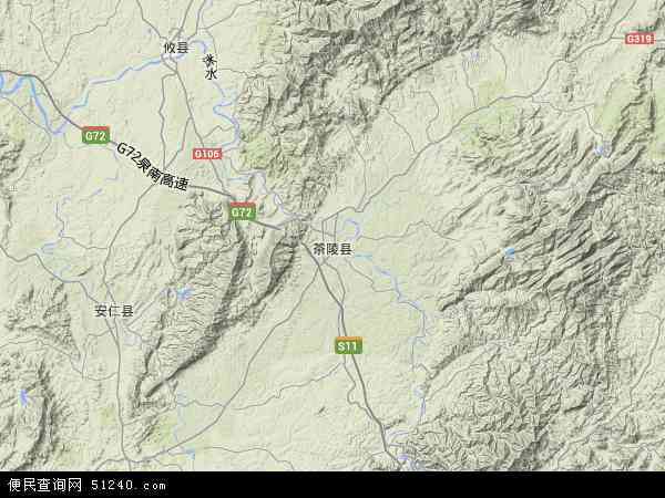 茶陵县地形图 - 茶陵县地形图高清版 - 2024年茶陵县地形图