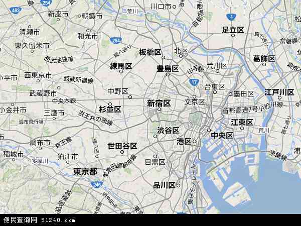 东京地形图 - 东京地形图高清版 - 2024年东京地形图