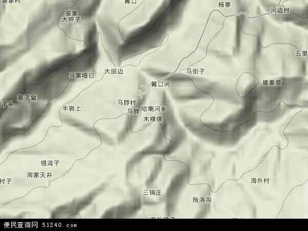 哈喇河乡地形图 - 哈喇河乡地形图高清版 - 2024年哈喇河乡地形图