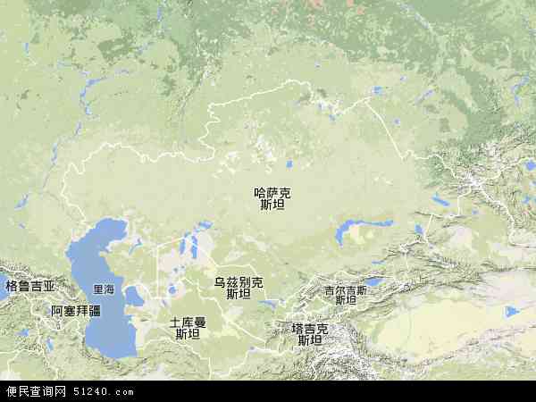 哈萨克斯坦地形图 - 哈萨克斯坦地形图高清版 - 2024年哈萨克斯坦地形图
