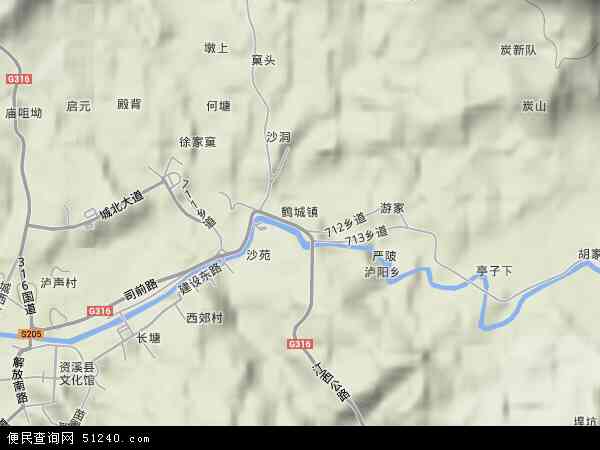 鹤城镇地形图 - 鹤城镇地形图高清版 - 2024年鹤城镇地形图