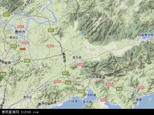 惠东县地形图 - 惠东县地形图高清版 - 2024年惠东县地形图