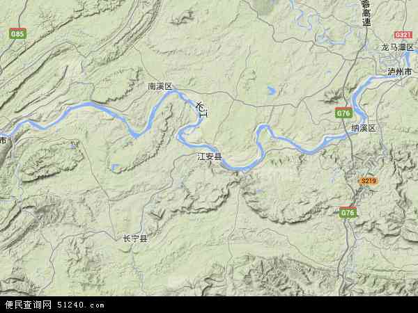 江安县地形图 - 江安县地形图高清版 - 2024年江安县地形图