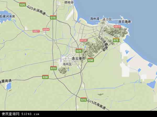 连云港市地形图 - 连云港市地形图高清版 - 2024年连云港市地形图