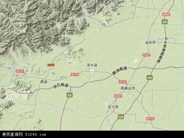 涞水县地形图 - 涞水县地形图高清版 - 2024年涞水县地形图