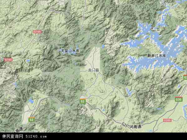 龙门县地形图 - 龙门县地形图高清版 - 2024年龙门县地形图