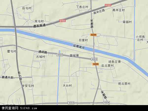 潞城镇地形地图
