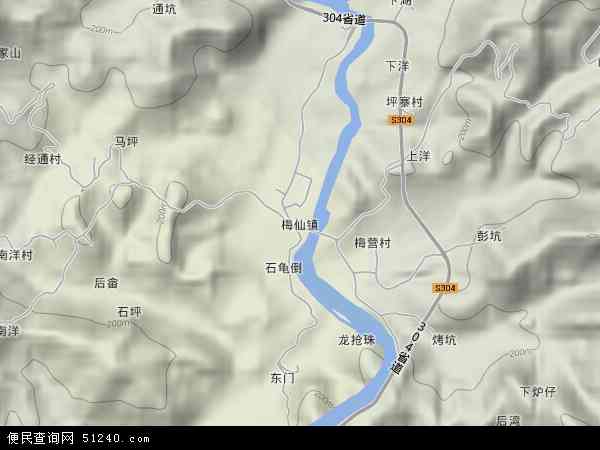 梅仙镇地形图 - 梅仙镇地形图高清版 - 2024年梅仙镇地形图
