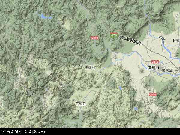 南靖县地形图 - 南靖县地形图高清版 - 2024年南靖县地形图