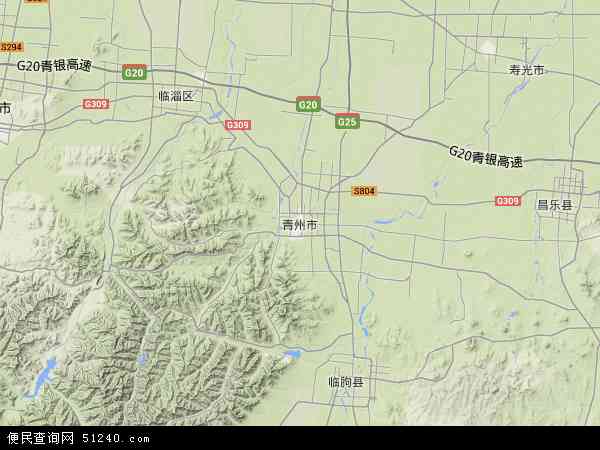 青州市地形图 - 青州市地形图高清版 - 2024年青州市地形图