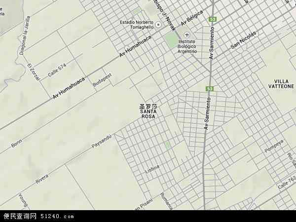 圣罗莎地形图 - 圣罗莎地形图高清版 - 2024年圣罗莎地形图