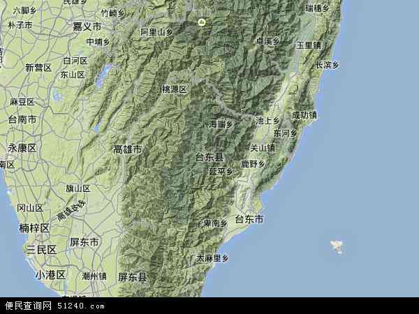 台东县地形图 - 台东县地形图高清版 - 2024年台东县地形图