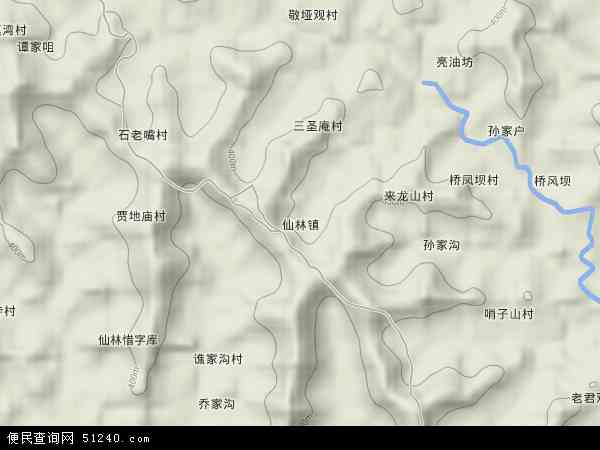 仙林镇地形图 - 仙林镇地形图高清版 - 2024年仙林镇地形图
