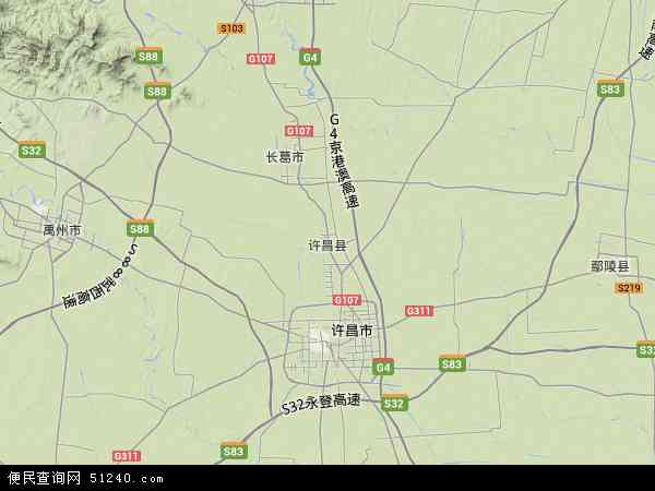 许昌县地形图 - 许昌县地形图高清版 - 2024年许昌县地形图