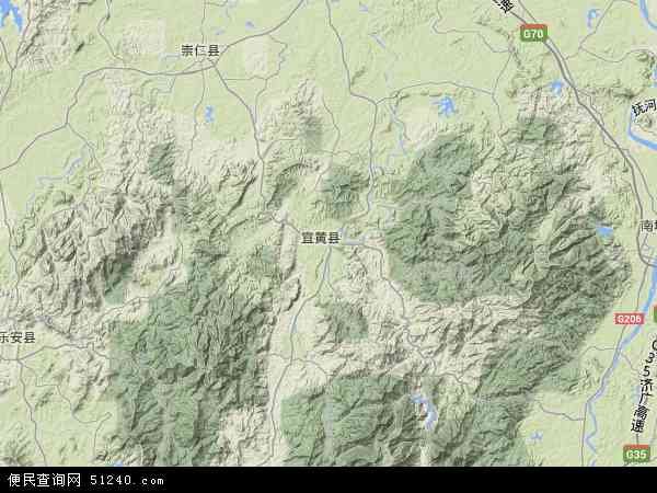 宜黄县地形图 - 宜黄县地形图高清版 - 2024年宜黄县地形图