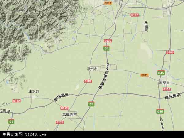 涿州市地形图 - 涿州市地形图高清版 - 2024年涿州市地形图
