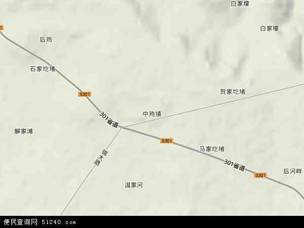 中鸡镇地形图 - 中鸡镇地形图高清版 - 2024年中鸡镇地形图