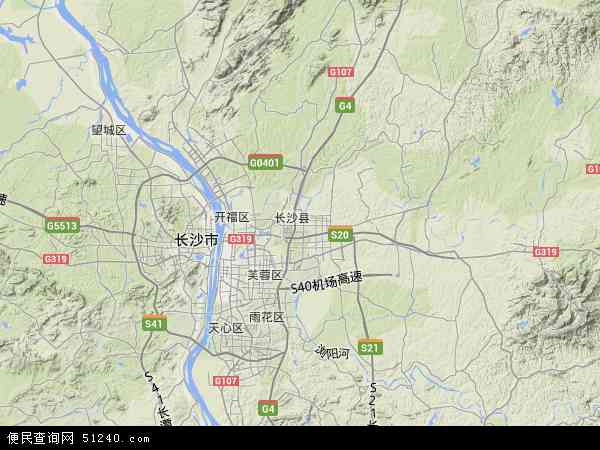 长沙县地形图 - 长沙县地形图高清版 - 2024年长沙县地形图