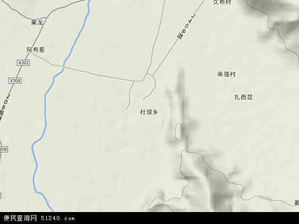 杜琼乡地形图 - 杜琼乡地形图高清版 - 2024年杜琼乡地形图