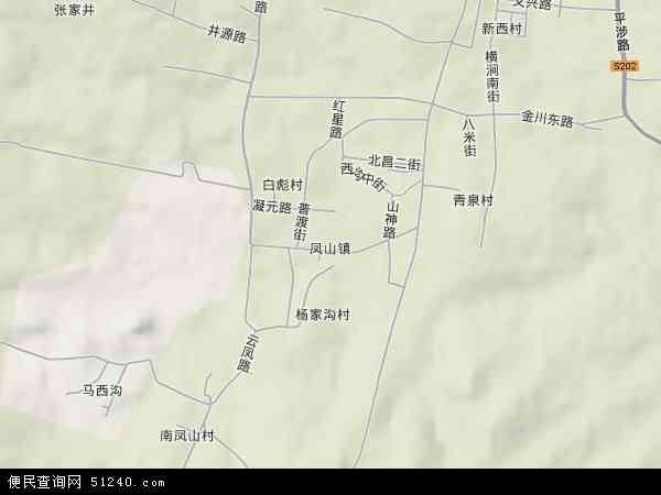 凤山镇地形图 - 凤山镇地形图高清版 - 2024年凤山镇地形图