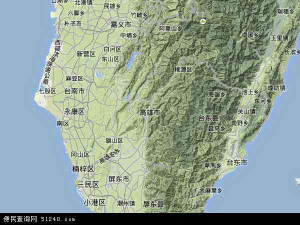 高雄县地形图 - 高雄县地形图高清版 - 2024年高雄县地形图