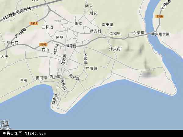 广海镇地形图 - 广海镇地形图高清版 - 2024年广海镇地形图