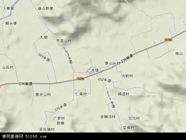 广太镇地形图 - 广太镇地形图高清版 - 2024年广太镇地形图