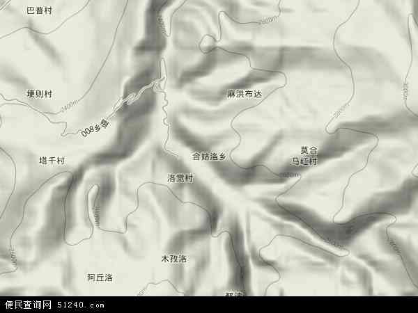 合姑洛乡地形图 - 合姑洛乡地形图高清版 - 2024年合姑洛乡地形图