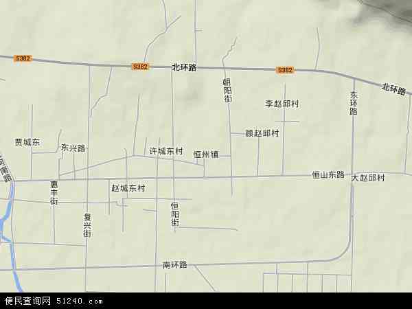 恒州镇地形图 - 恒州镇地形图高清版 - 2024年恒州镇地形图
