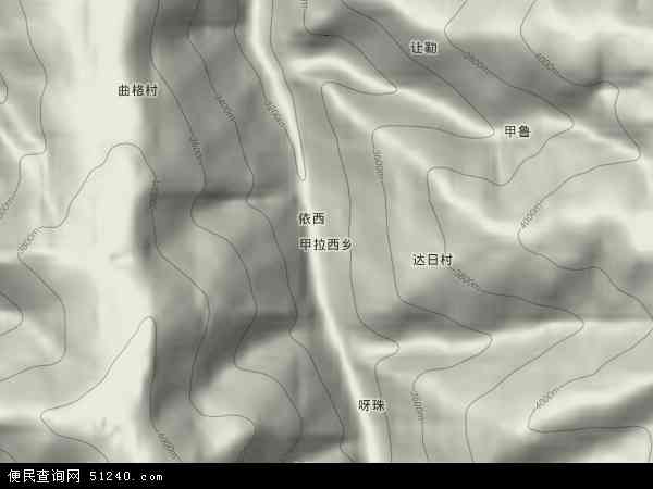 甲拉西乡地形图 - 甲拉西乡地形图高清版 - 2024年甲拉西乡地形图