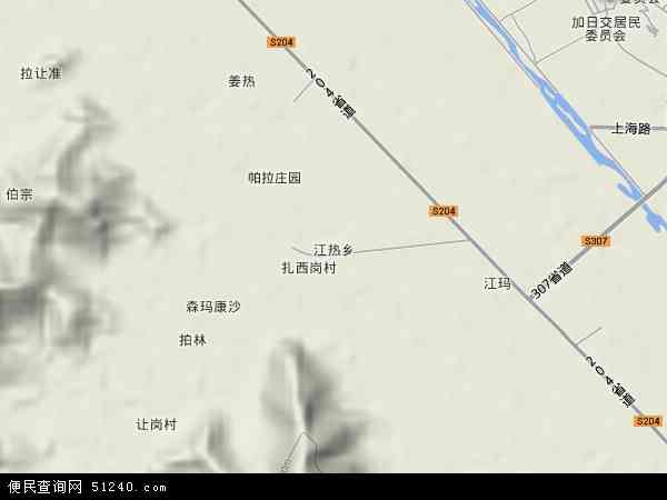 江热乡地形图 - 江热乡地形图高清版 - 2024年江热乡地形图
