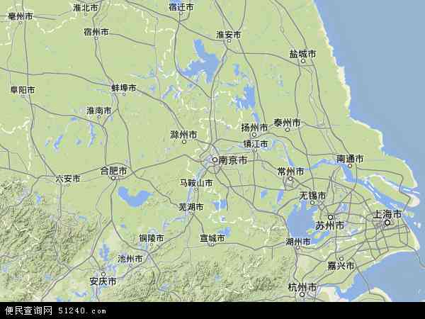 江苏省地形图 - 江苏省地形图高清版 - 2024年江苏省地形图