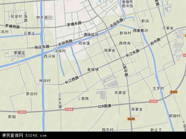 姜堰镇地形图 - 姜堰镇地形图高清版 - 2024年姜堰镇地形图