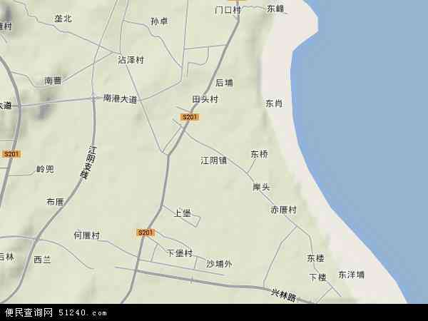 江阴镇地形图 - 江阴镇地形图高清版 - 2024年江阴镇地形图