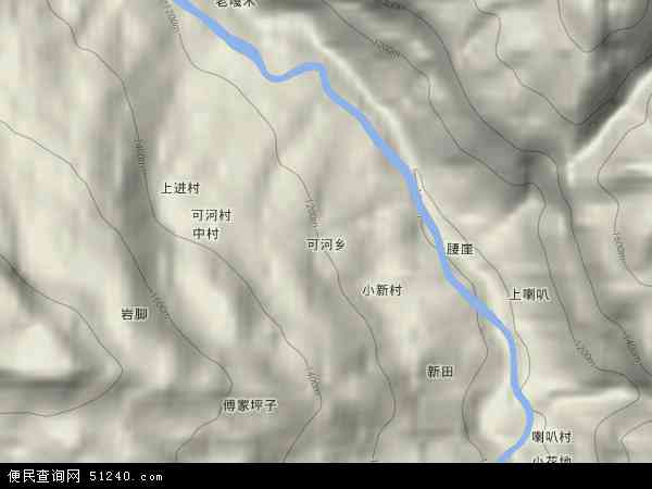可河乡地形图 - 可河乡地形图高清版 - 2024年可河乡地形图