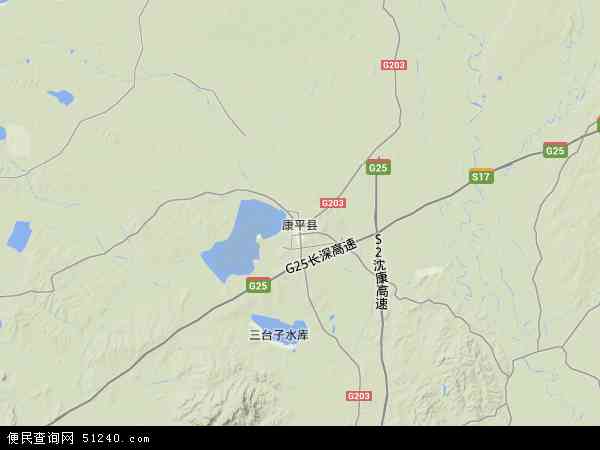 康平县地形图 - 康平县地形图高清版 - 2024年康平县地形图