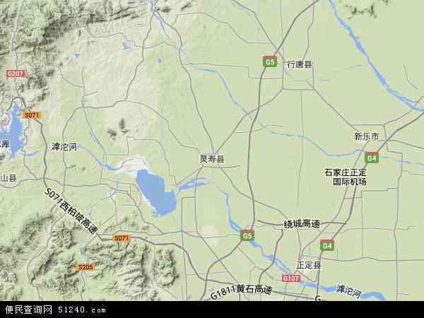 灵寿县地形图 - 灵寿县地形图高清版 - 2024年灵寿县地形图