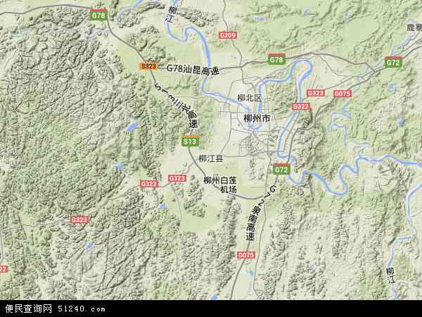 柳江县地形图 - 柳江县地形图高清版 - 2024年柳江县地形图