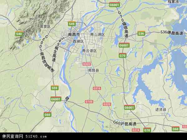 南昌县地形图 - 南昌县地形图高清版 - 2024年南昌县地形图
