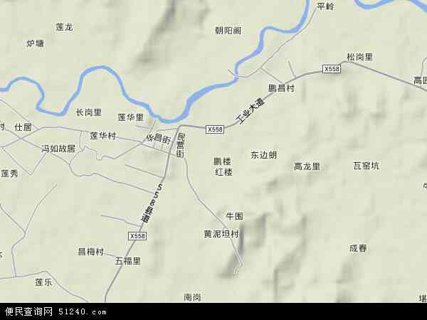 牛江镇地形图 - 牛江镇地形图高清版 - 2024年牛江镇地形图