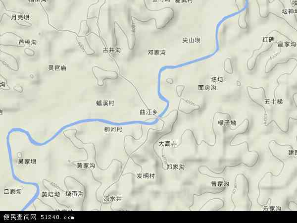 曲江乡地形图 - 曲江乡地形图高清版 - 2024年曲江乡地形图