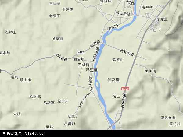 琴江镇地形图 - 琴江镇地形图高清版 - 2024年琴江镇地形图