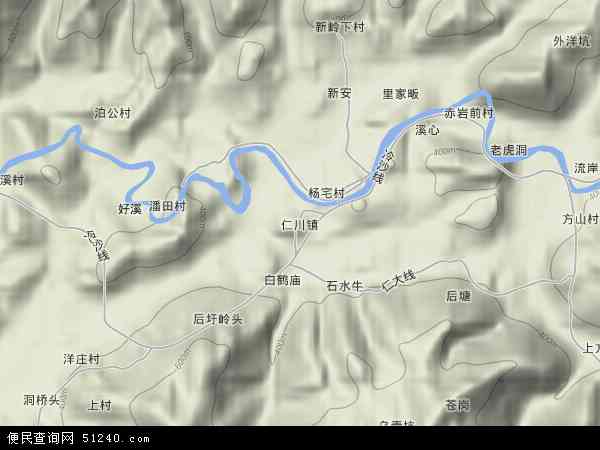 仁川镇地形图 - 仁川镇地形图高清版 - 2024年仁川镇地形图