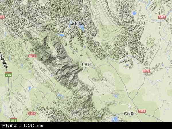 上林县地形图 - 上林县地形图高清版 - 2024年上林县地形图