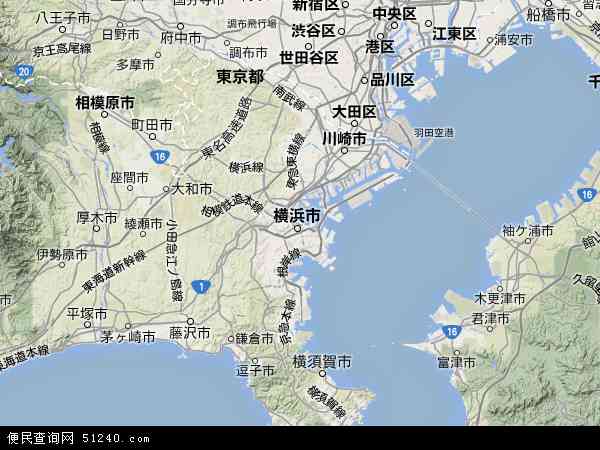 神奈川地形图 - 神奈川地形图高清版 - 2024年神奈川地形图
