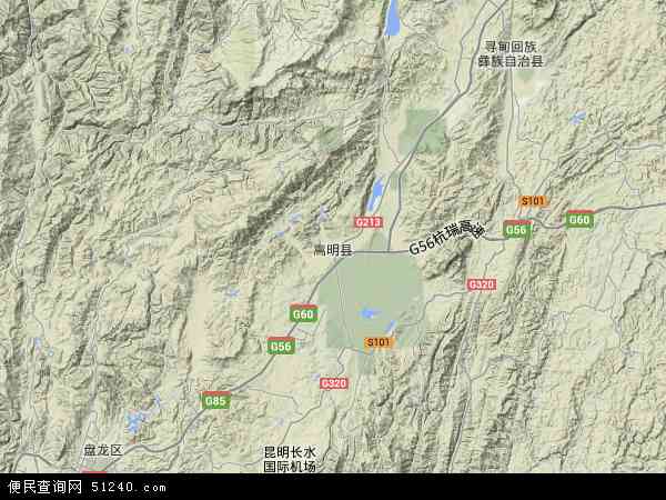 嵩明县地形图 - 嵩明县地形图高清版 - 2024年嵩明县地形图