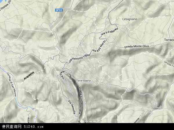 圣马力诺地形图 - 圣马力诺地形图高清版 - 2024年圣马力诺地形图